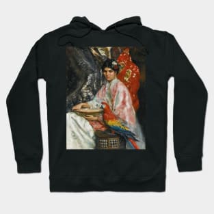 Lady With A Parrot by Julius LeBlanc Stewart Hoodie